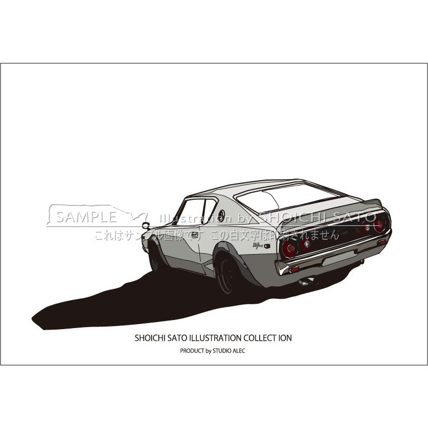 日産 KPGC110スカイラインGT-R（ケンメリ） イラストポスター 4