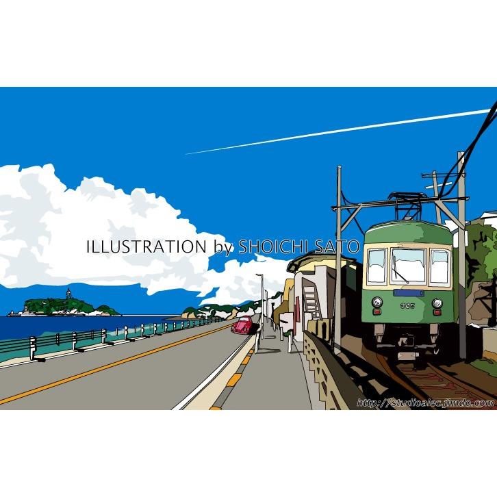 湘南シーサイドストリートii 湘南イラスト版画作品 Shs Studio Alec 通販 Yahoo ショッピング