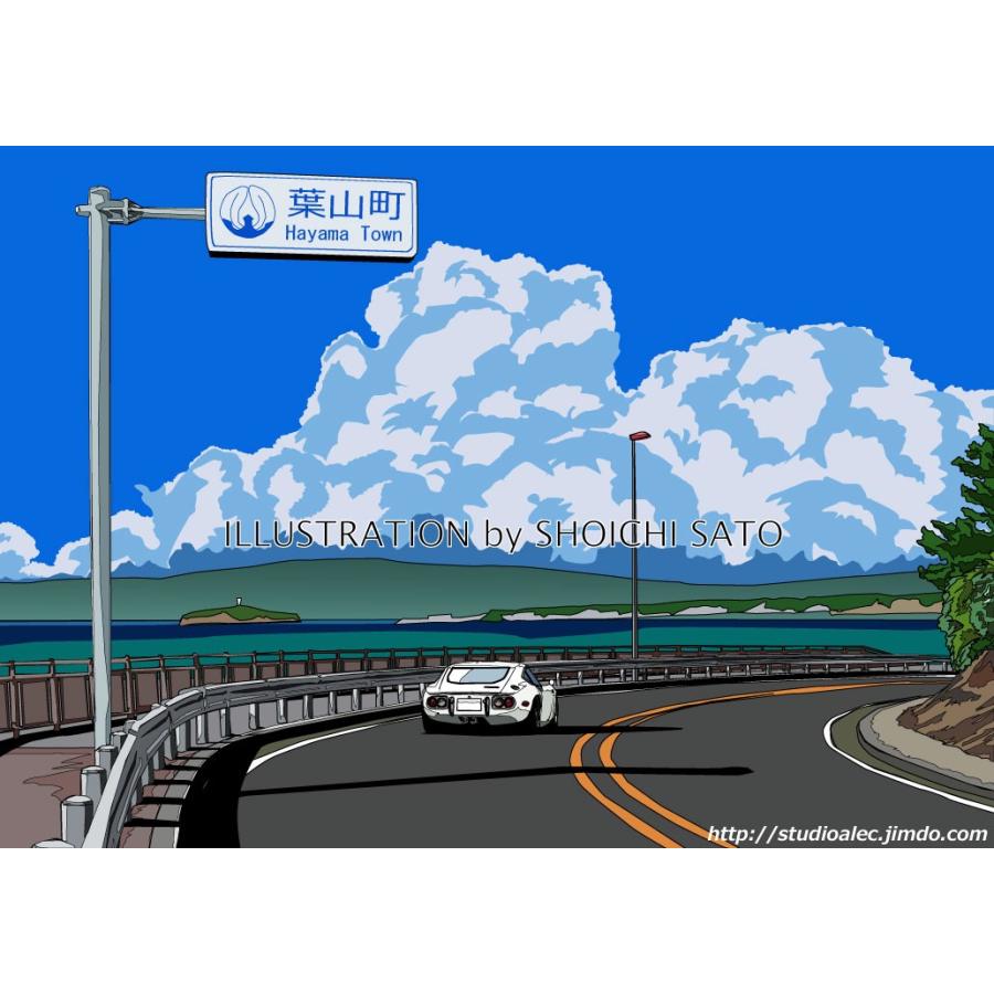 長者ヶ崎の向こうに 湘南イラスト版画作品 Shm Studio Alec 通販 Yahoo ショッピング