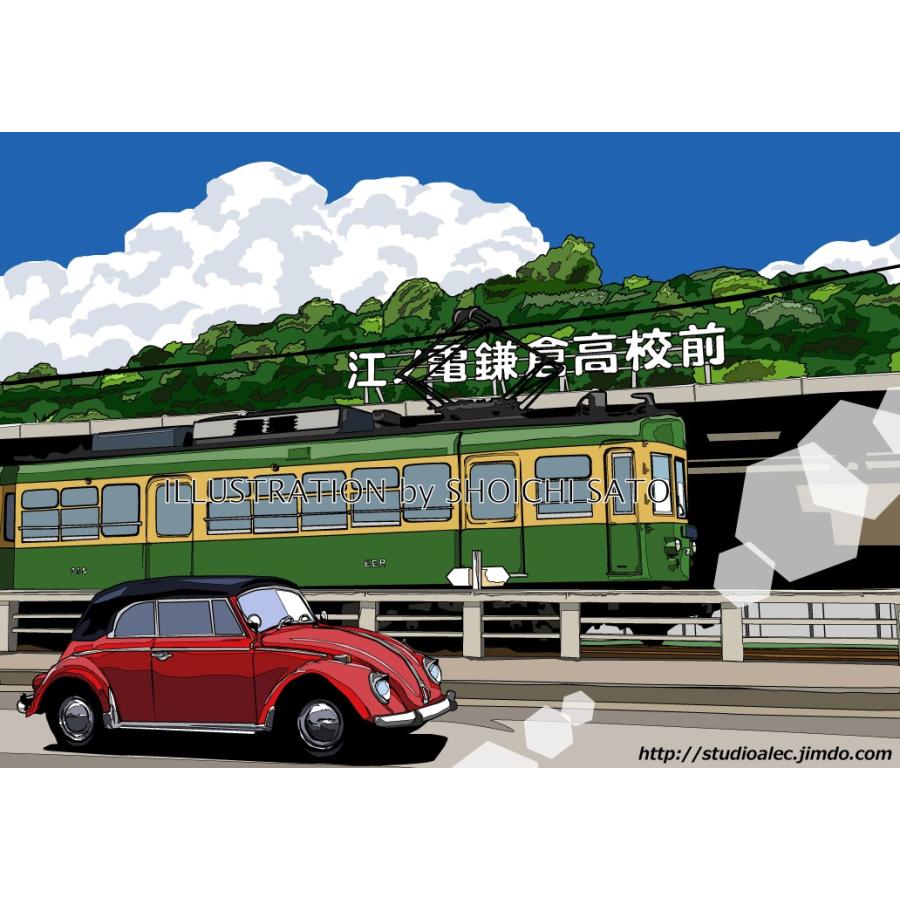 ランデブー」 湘南イラスト版画作品 : STUDIO ALEC - 通販 - Yahoo