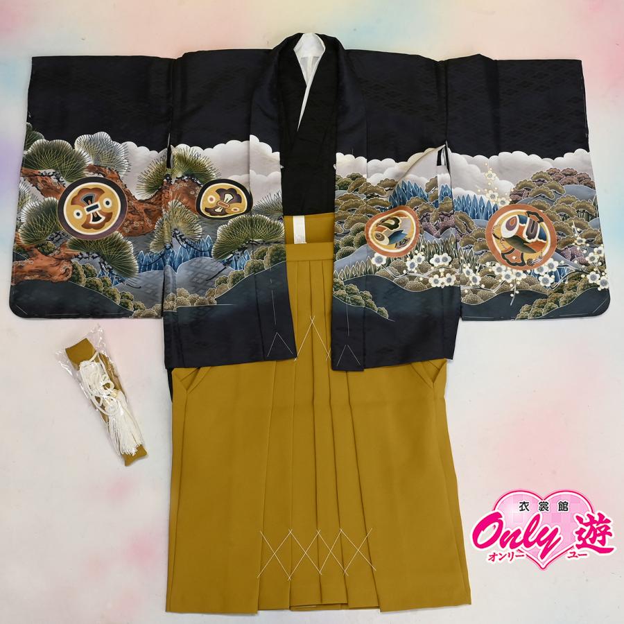 【激安】【在庫処分品】男児AS袴セット/03-683BN/(BN2500)/三ツ身/子供/ちびっこ/着物/長襦袢/羽織/七五三着物セット/3歳/和服/ | 