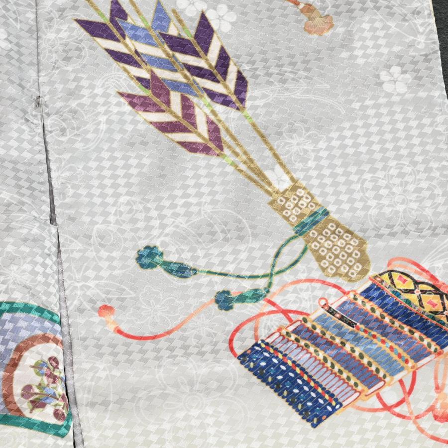 【激安】【在庫処分品】男児AS袴セット/ひさかたろまん/03-710BN/三ツ身/ブランド/子供/ちびっこ/着物/長襦袢/羽織/七五三着物セット/3歳/和服/兜/グレー/ |  | 02