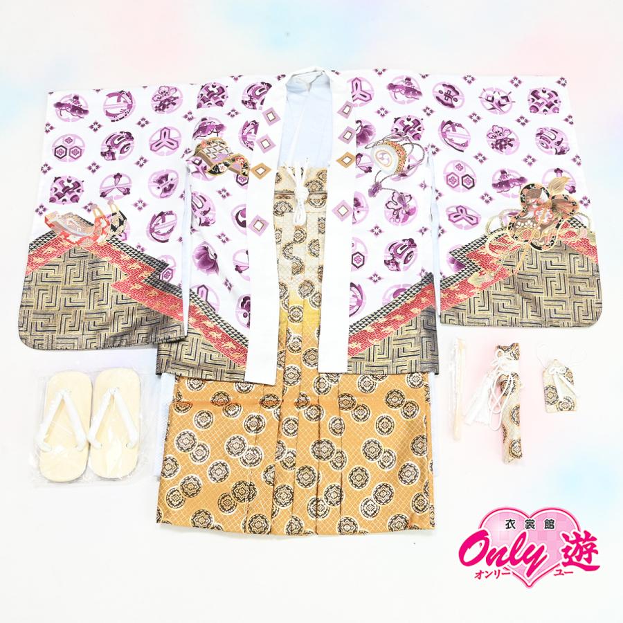 【激安】【在庫処分品】男児AS袴セット/しゃれっこ/05-688BN/(BN2760)/ブランド/子供/ちびっこ/着物/長襦袢/羽織/七五三着物セット/5歳/和服/ | 