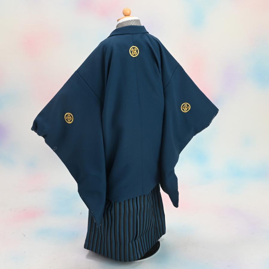 【在庫処分品】男児AS袴セット/おりびと/05-700BN/ブランド/子供/ちびっこ/着物/長襦袢/羽織/七五三着物セット/5歳/和服/色紋付/ブルー |  | 03