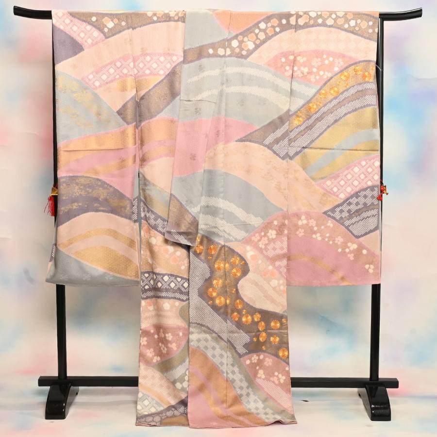 【在庫処分品】【少々難有り】振袖【別誂えお仕立て付き】桶絞り/20-1444NK/購入/単品/正絹/オーダーメイド/ブランド/成人式/卒業式/結婚式の画像