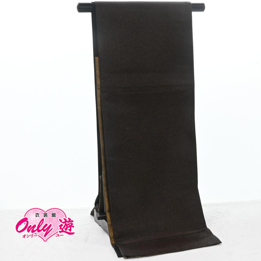 ￼洒落袋帯、￼全通織、￼リバーシブル 中古】 袋帯 おしゃれ 洒落帯 正絹 全通柄 両面 黒 織柄 格子 長