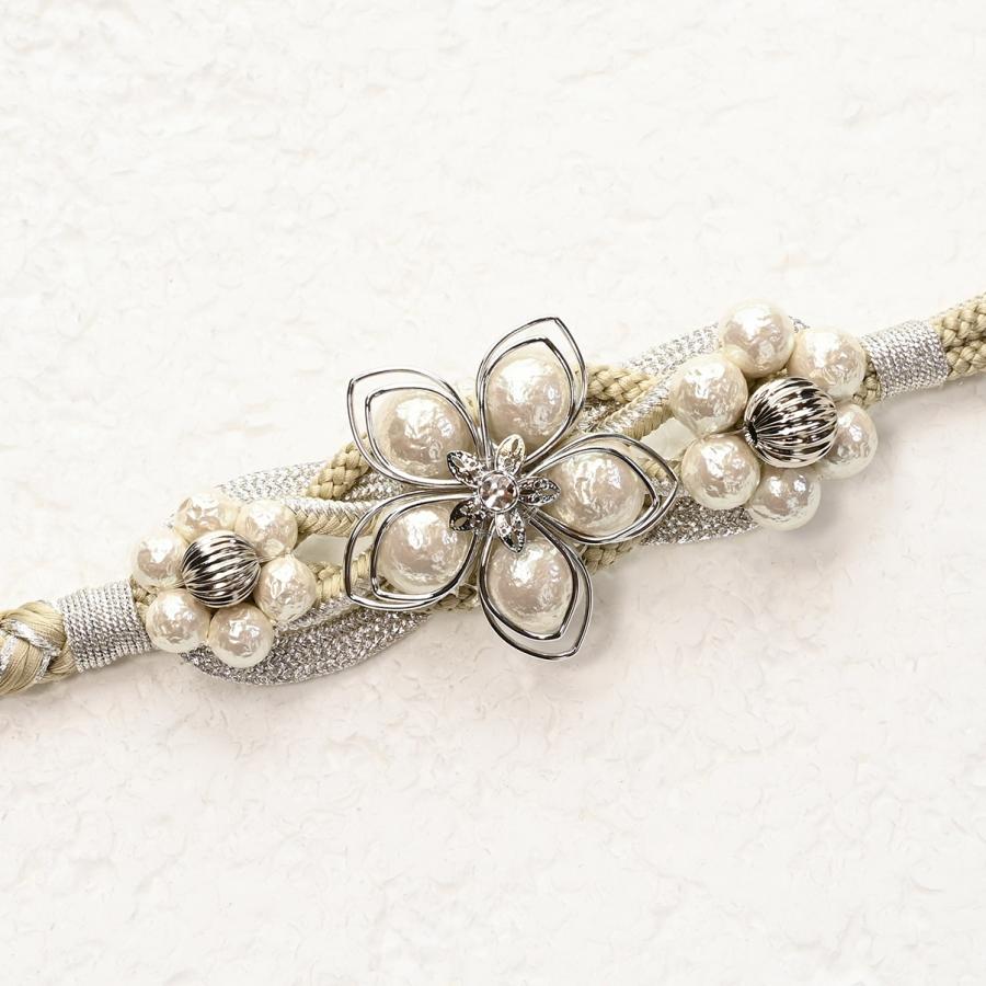 82NB80120【新作】帯締め/翠嵐工房/雪華/銀/2色四本バラ/振袖用