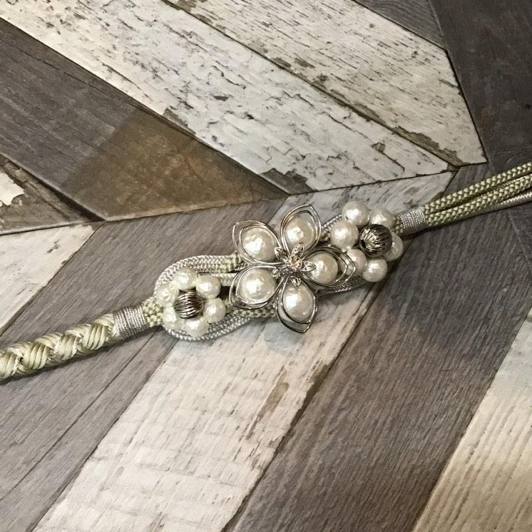 82NB80120【新作】帯締め/翠嵐工房/雪華/銀/2色四本バラ/振袖用