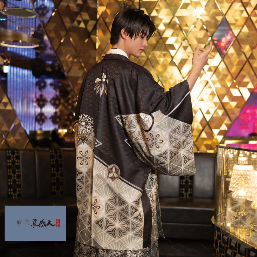 【最新作】メンズ着物・袴セット/藤岡真威人/A-1/購入/成人式/メンズ着物/羽織/袴/袴下93cm |  | 03
