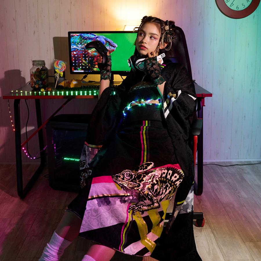 【新作】お誂え付き振袖フルセット/CZ/crazier/クレイジア/カメレオン/ブラック/購入/振袖/ブランド/成人式/卒業式/結婚式/着物/フルセット/ブリッジマン遊七 |  | 02