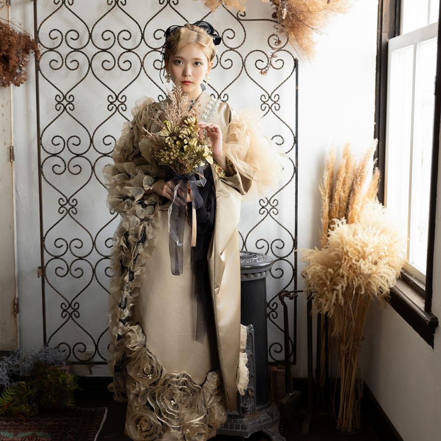 新作】振袖フルセット/DK-001B/Ryusa rose/リューサローズ/ゴールド