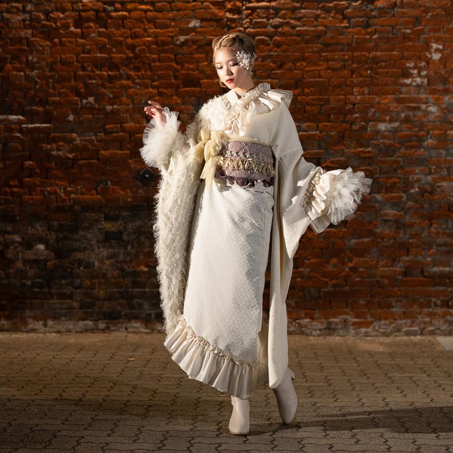 【新作】振袖フルセット/DK-002A/Ryusa rose/リューサローズ/オフ白/振袖/購入/ブランド/成人式/卒業式/結婚式/着物/フルセット | 