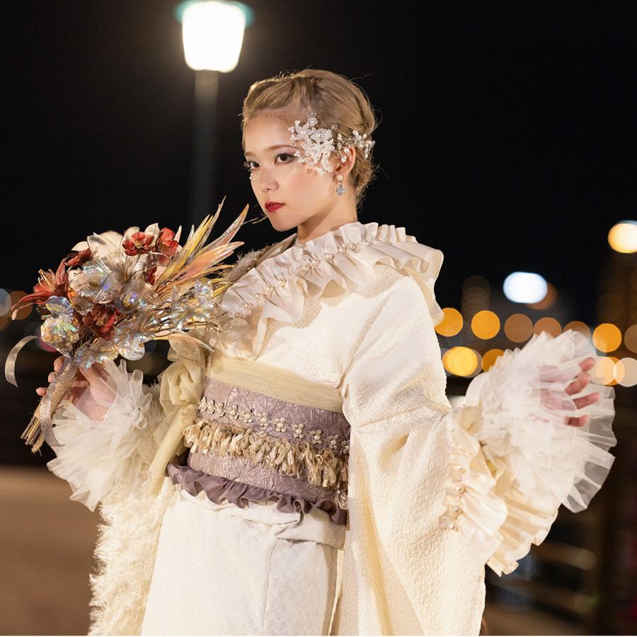 【新作】振袖フルセット/DK-002A/Ryusa rose/リューサローズ/オフ白/振袖/購入/ブランド/成人式/卒業式/結婚式/着物/フルセット |  | 01