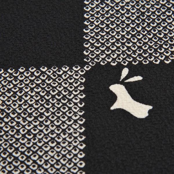 【在庫処分品】小紋着尺/12-NK/(NK1700)/正絹/グレー/市松/鹿の子/うさぎ/小紋/反物 |  | 02