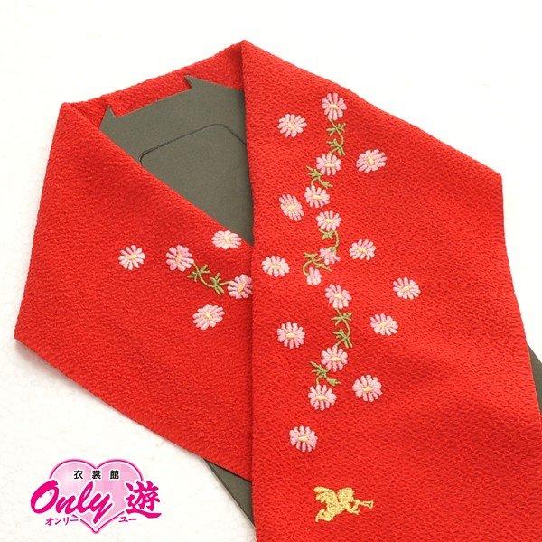 【激安】【在庫処分品】７歳用/刺繍半衿/松田聖子/長襦袢用衿/女の子用/赤/黒/NK-0900 | セイコマツダ | 01