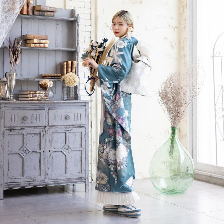 【新作】お誂え付き振袖フルセット/RF-31/ラフィネモカ/グレイシュ/ラグーン/振袖/購入/ブランド/成人式/卒業式/結婚式/着物/フルセット |  | 01