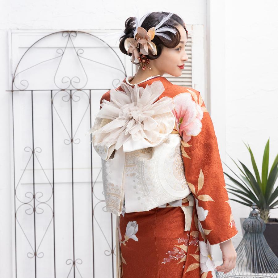 【新作】お誂え付き振袖フルセット/RF-33/ラフィネモカ/オレンジ/ルージュ/振袖/購入/ブランド/成人式/卒業式/結婚式/着物/フルセット |  | 01