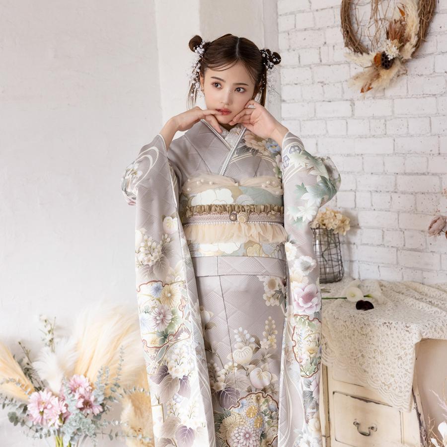 【新作】お誂え付き振袖フルセット/RF-34/ラフィネモカ/トラッド/グレージュ/振袖/購入/ブランド/成人式/卒業式/結婚式/着物/フルセット |  | 04