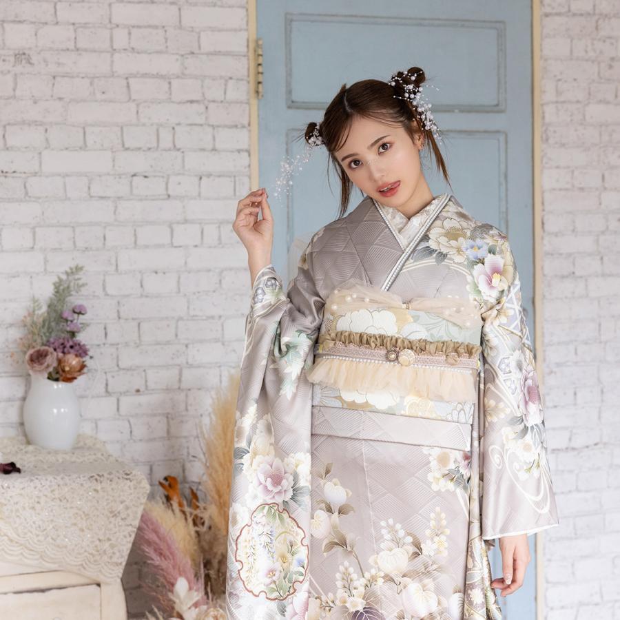 【新作】お誂え付き振袖フルセット/RF-34/ラフィネモカ/トラッド/グレージュ/振袖/購入/ブランド/成人式/卒業式/結婚式/着物/フルセット |  | 06