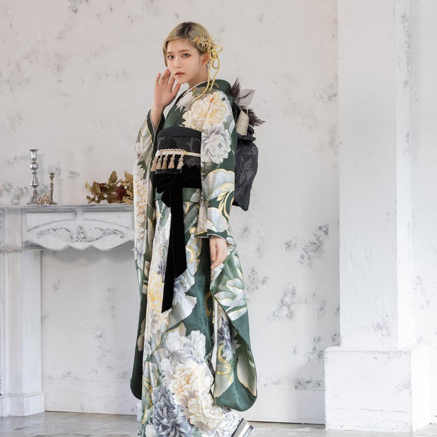 【新作】お誂え付き振袖フルセット/RF-35/ラフィネモカ/フィズ/エヴァーグリーン/振袖/購入/ブランド/成人式/卒業式/結婚式/着物/フルセット |  | 02