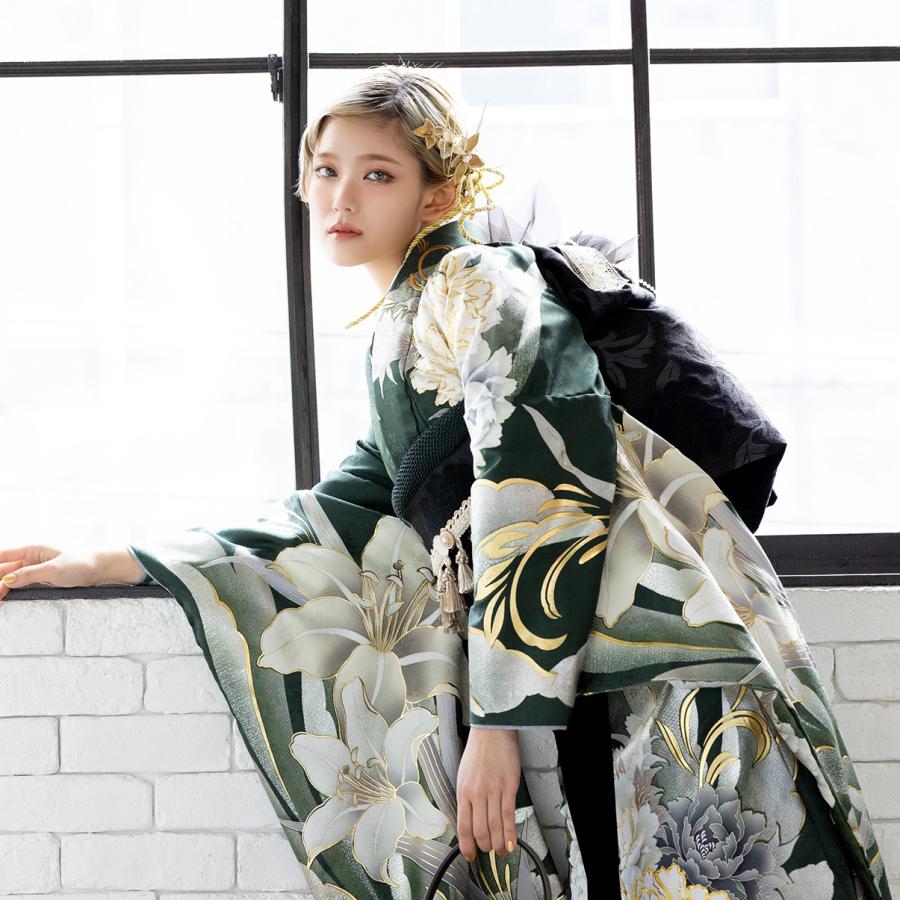 【新作】お誂え付き振袖フルセット/RF-35/ラフィネモカ/フィズ/エヴァーグリーン/振袖/購入/ブランド/成人式/卒業式/結婚式/着物/フルセット |  | 06