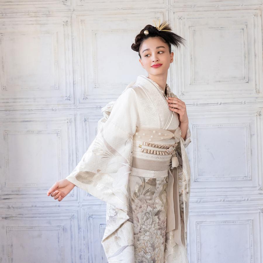 【新作】お誂え付き振袖フルセット/RF-36/ラフィネモカ/Fiz/パールホワイト/振袖/購入/ブランド/成人式/卒業式/結婚式/着物/フルセット |  | 03