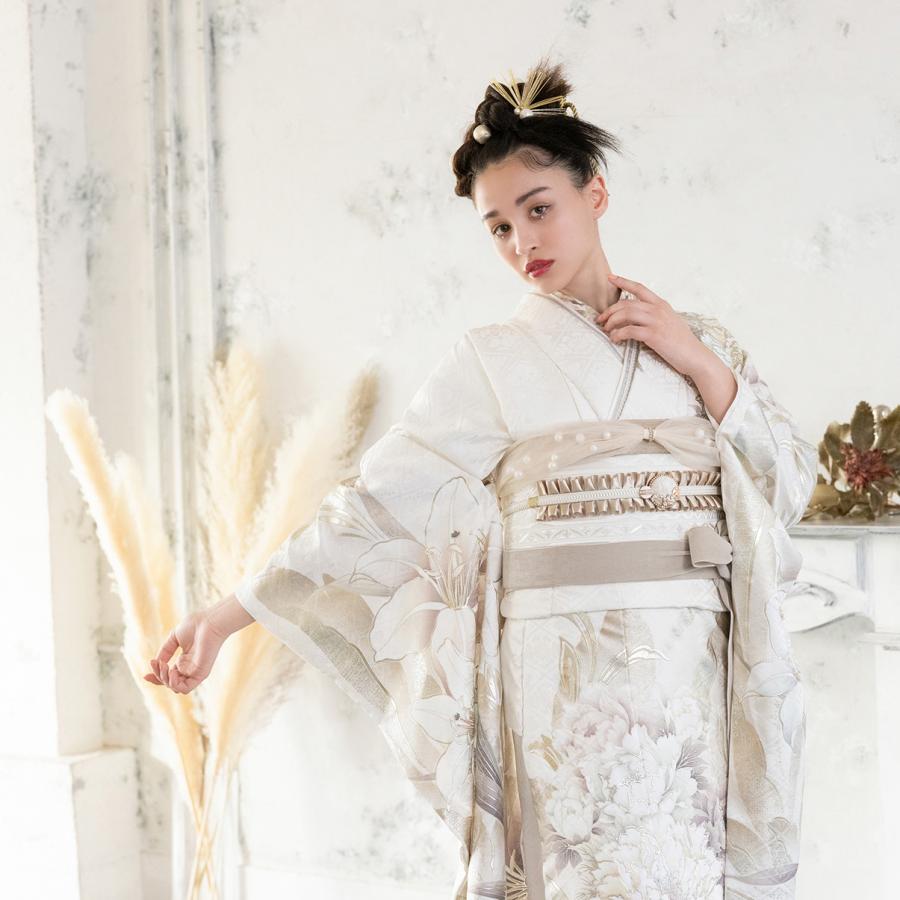 【新作】お誂え付き振袖フルセット/RF-36/ラフィネモカ/Fiz/パールホワイト/振袖/購入/ブランド/成人式/卒業式/結婚式/着物/フルセット |  | 04