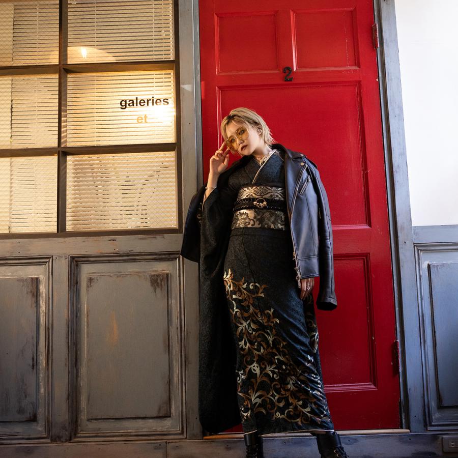 【新作】お誂え付き振袖フルセット/RF-37/ラフィネモカ/エキゾティカ/ブラックグリーン/振袖/購入/ブランド/成人式/卒業式/結婚式/着物/フルセット |  | 03