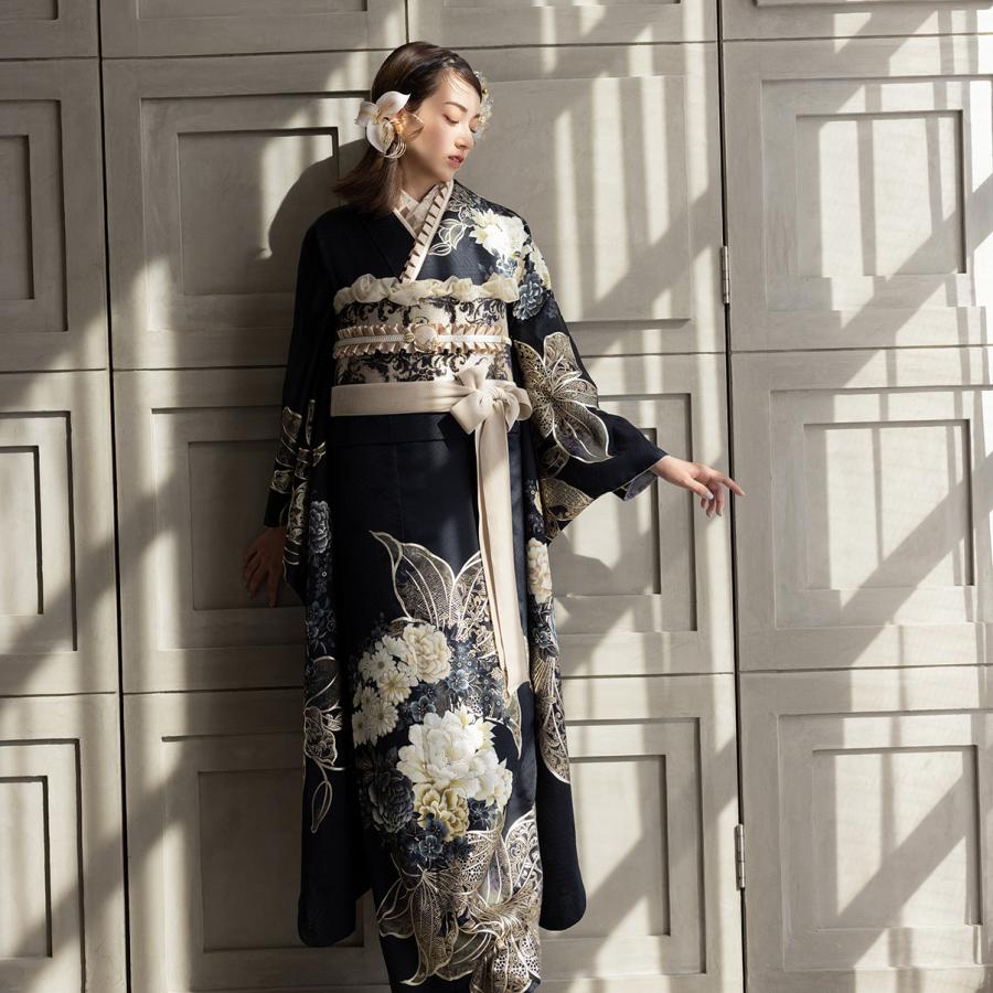 【最新作】お誂え付き振袖フルセット/RF-51/ラフィネモカ/ブラックヴィンテージ/購入/振袖/ブランド/成人式/卒業式/結婚式/着物/フルセット |  | 02