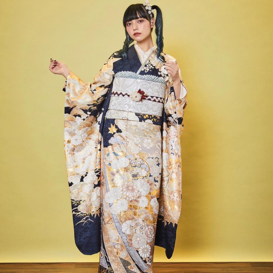 振袖セット（桂由美） 桂由美振袖振袖レンタル850桂由美赤扇面 | 着物レンタルの京都