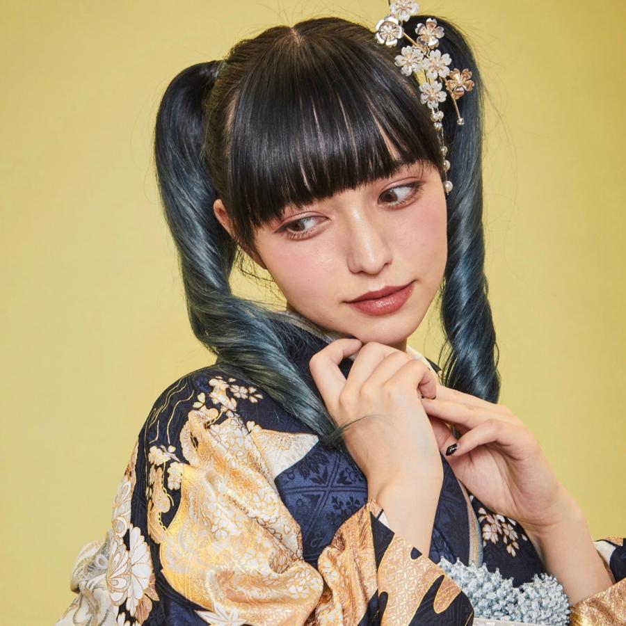 出品日限定価格！振袖 フルセット 長襦袢セット 桂由美 ネイビー 出品日限定価格！振袖 フルセット 長襦袢セット 桂由美 ネイビー