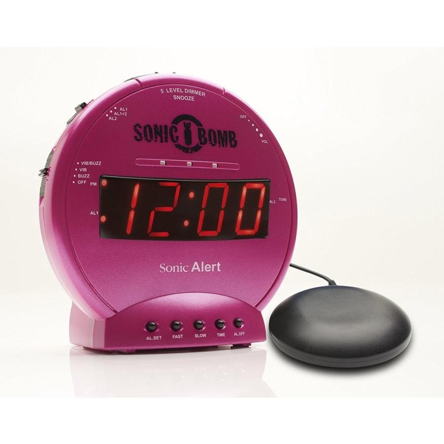 振動型目覚まし時計 Sonic Bomb スーパーボム 大音量 113db サイレント