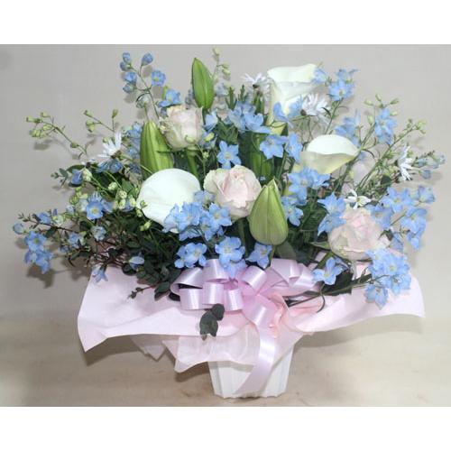 やさしい色彩で 生花　アレンジ カラー ユリ バラ  花束 フラワーギフト 花の贈り物 誕生日 お祝い 開店祝い 出産祝　 |  | 02