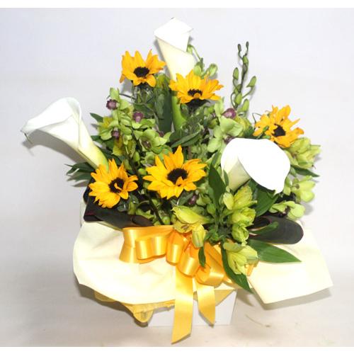 生花　たっぷりヒマワリのアレンジ【地域限定送料無料】カラー |  | 02