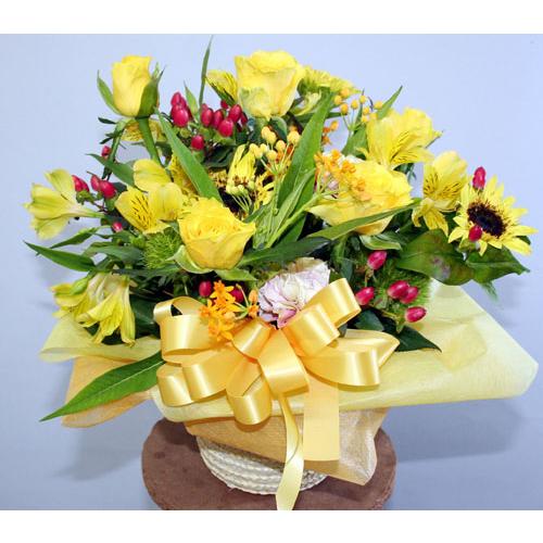 生花アレンジ　ビタミンカラーのドーム型【地域限定送料無料】 |  | 01