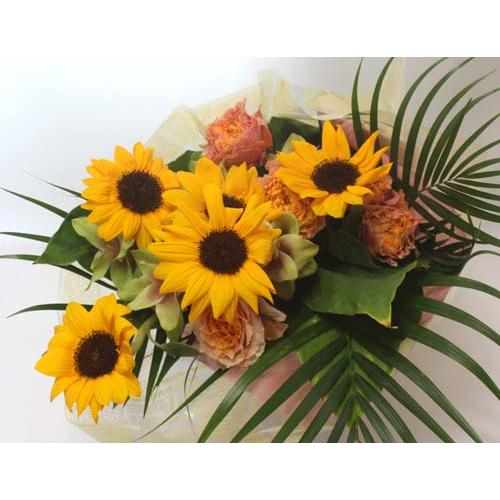 生花 花束  バラとヒマワリの花束【地域限定送料無料】 |  | 03