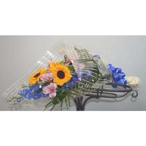 生花　ヒマワリとデルフィニュームの花束【地域限定送料無料】 |  | 03