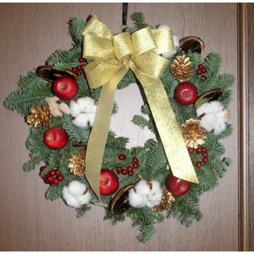 クリスマスリース 生花 リース クリスマス 裏白モミ オレゴン産もみのき モミノキ 樅ノ木 モミの木　ヒムロ杉【生花】【リース】 |  | 04