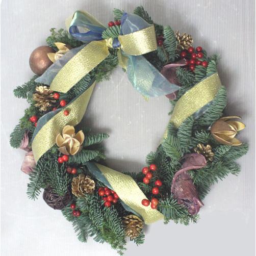 クリスマスリース 生花 リース クリスマス 裏白モミ オレゴン産もみのき モミノキ 樅ノ木 モミの木　ヒムロ杉【生花】【リース】 |  | 01