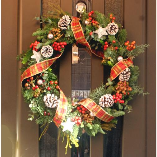 ナチュラルなクリスマスリース 50　生花 リース クリスマス オレゴン産もみのき モミノキ 樅ノ木 モミの木 フラワー リース | 