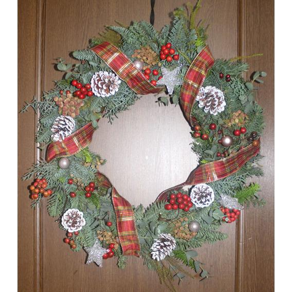 ナチュラルなクリスマスリース 50　生花 リース クリスマス オレゴン産もみのき モミノキ 樅ノ木 モミの木 フラワー リース |  | 03