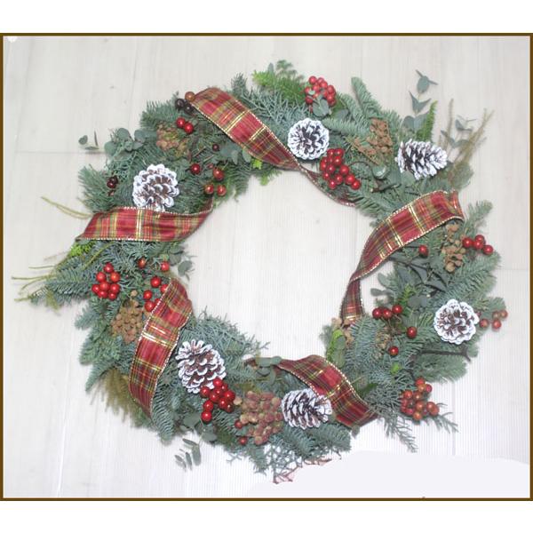 ナチュラルなクリスマスリース 50　生花 リース クリスマス オレゴン産もみのき モミノキ 樅ノ木 モミの木 フラワー リース |  | 01