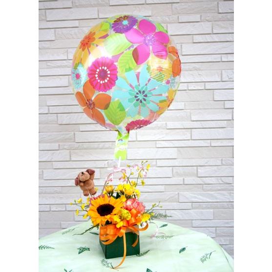 バルーンフラワーと生花アレンジ　花とバルーン 風船　誕生日 お祝い 開店祝い 発表会 バレンタインデー　ホワイトデー 【地域限定送料無料】 | 