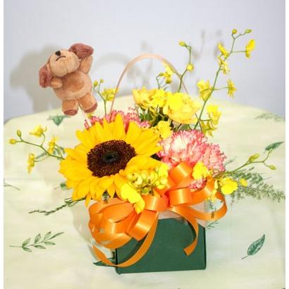 バルーンフラワーと生花アレンジ　花とバルーン 風船　誕生日 お祝い 開店祝い 発表会 バレンタインデー　ホワイトデー 【地域限定送料無料】 |  | 01