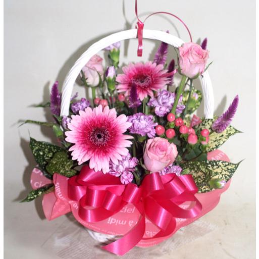 バスケットアレンジとバルーン【生花】花とバルーン 誕生日 お祝い 開店祝い 発表会 バルーンフラワーギフト【地域限定送料無料】 |  | 03