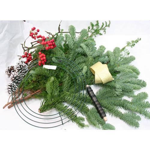 モミの木とヒムロスギのクリスマスリースキット  手作りキット 生花 切花 資材 |  | 02