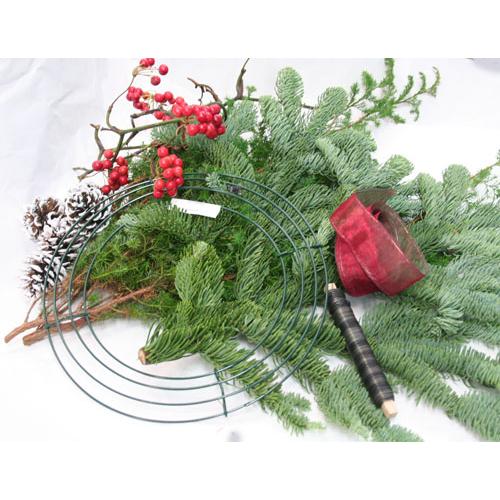 モミの木とヒムロスギのクリスマスリースキット  手作りキット 生花 切花 資材 |  | 03