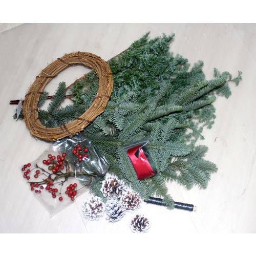 モミの木とヒムロスギのクリスマスリースキット  手作りキット 生花 切花 資材 |  | 04