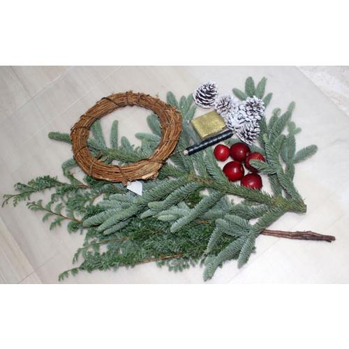 モミの木とヒムロスギのクリスマスリースキット  手作りキット 生花 切花 資材 |  | 05