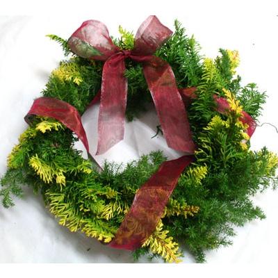 黄金ヒバと姫リンゴのクリスマスリースキット　659　切花　クリスマスリース　資材　生花 |  | 01